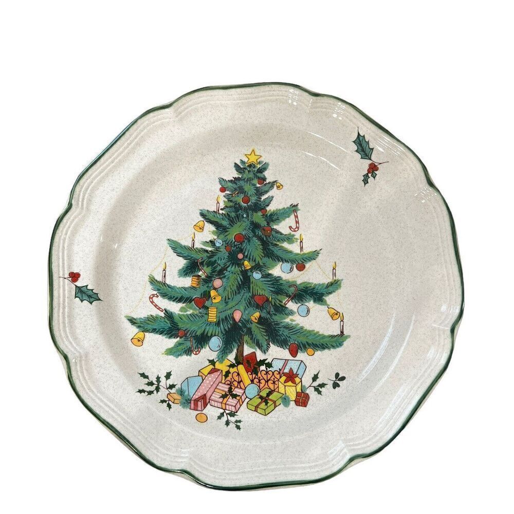 Mikasa Christmas Festive Season EB451 12” Rimmed Serving Tray Platter Chop Plate